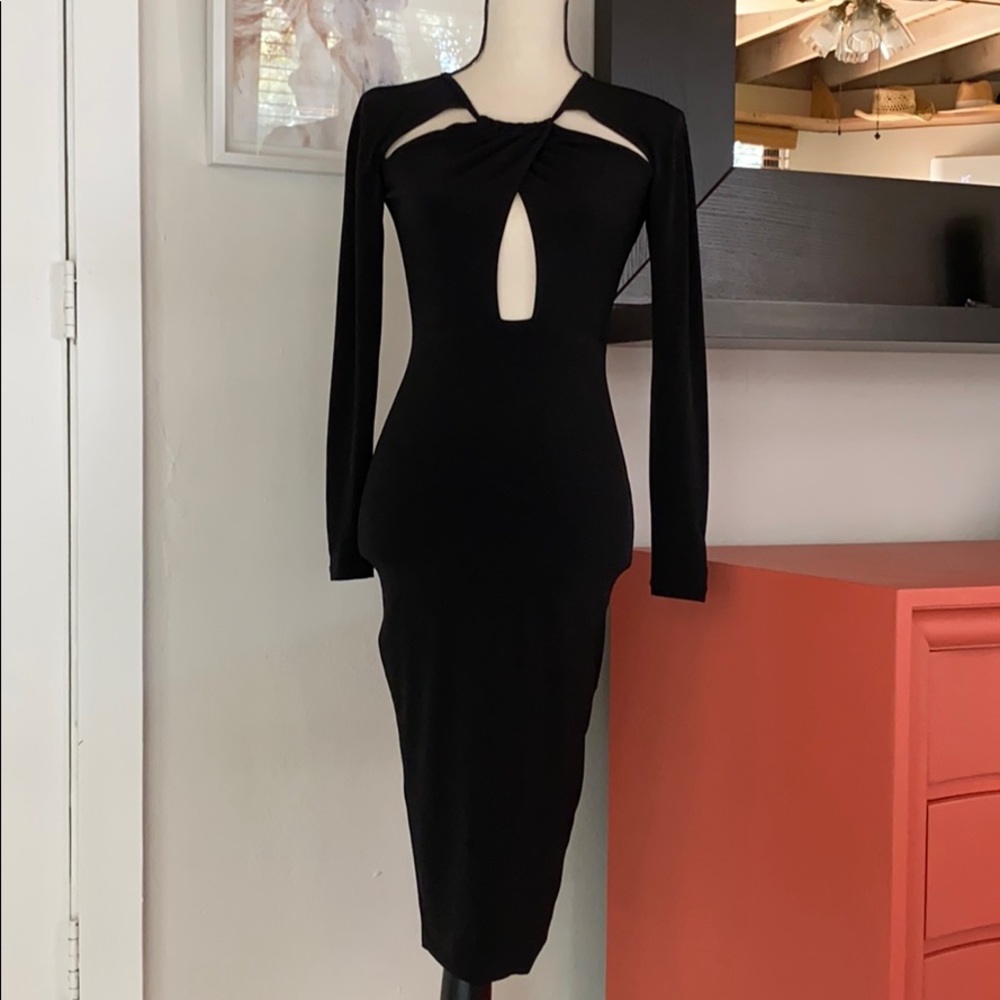 Nooki black midi long sleeve dress M